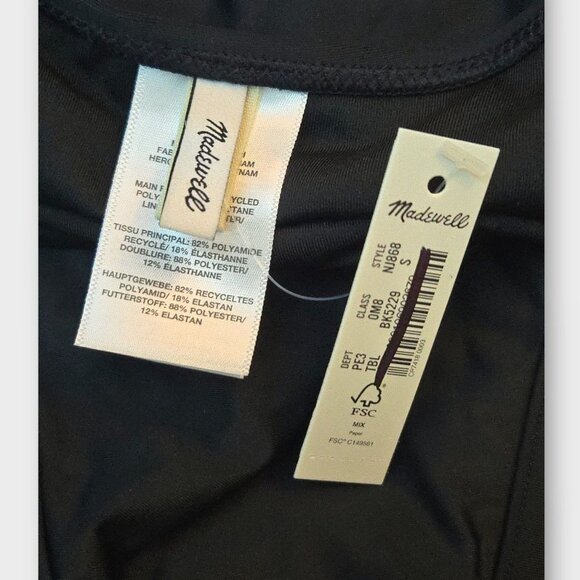 MADEWELL Cinched Cutout One-Piece Swimsuit Black Size Small NWT - Picture 7 of 8